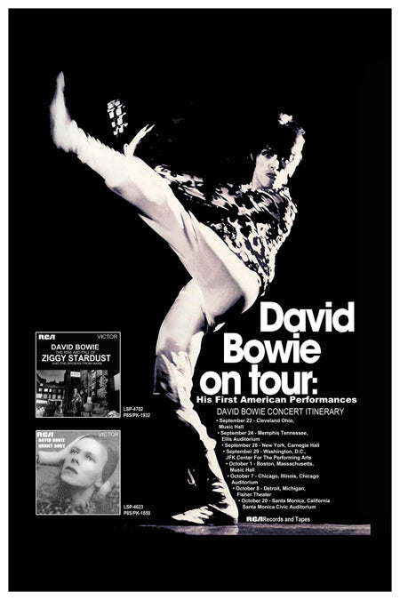 David Bowie on tour poster
